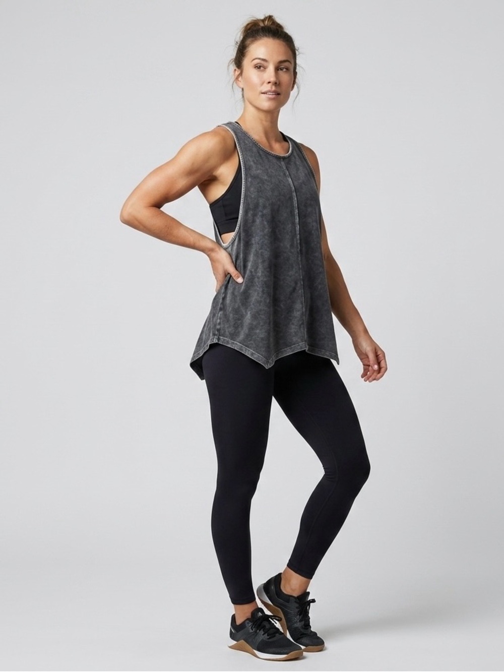 Charcoal Gray Mineral-Wash Muscle Tank